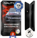 Magnet Kennzeichenhalter Kit mit Diebstahlsicherung für Alukennzeichen schwarz